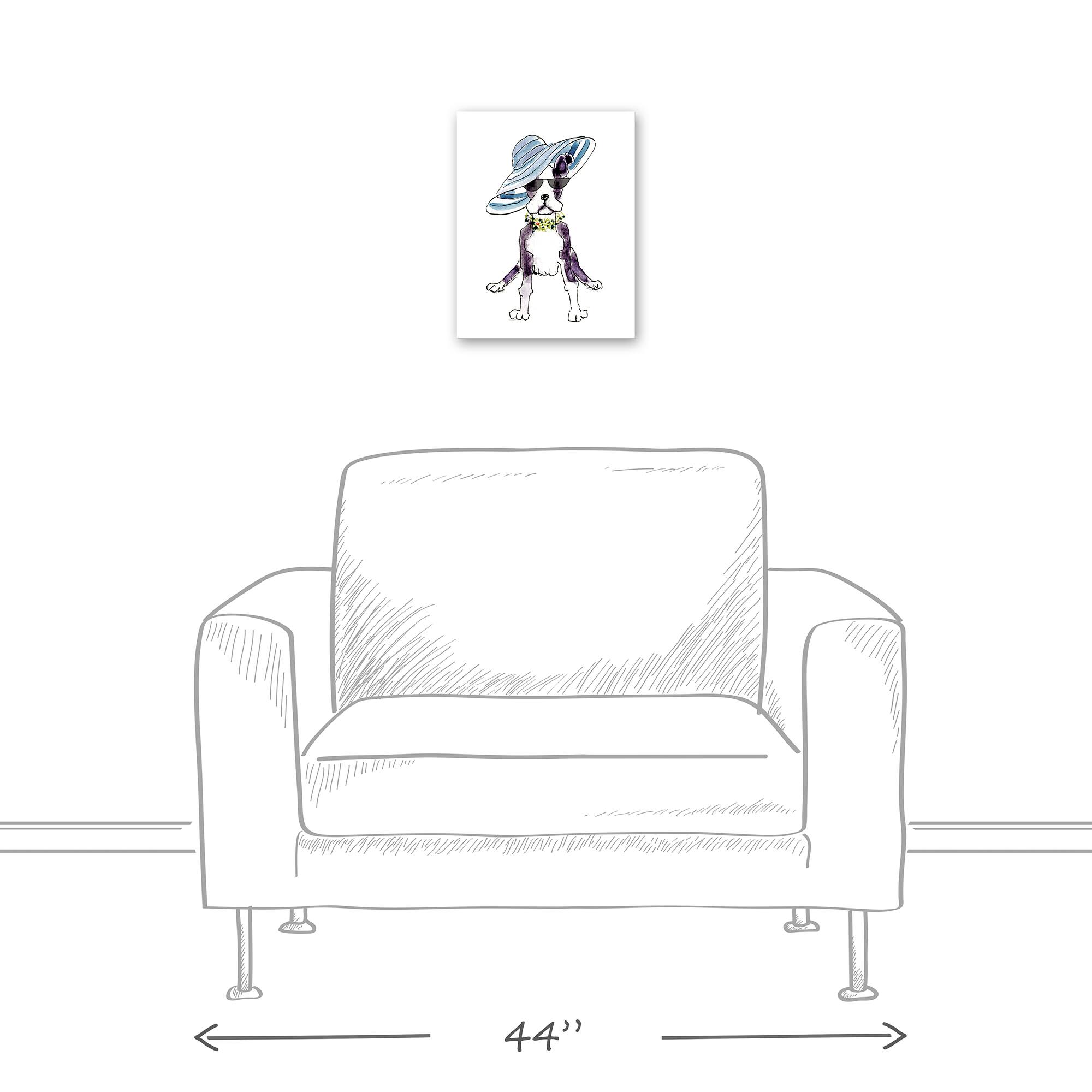 Cute Fashion Hat Dog 1 Canvas Wall Art